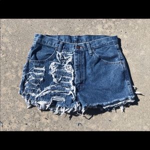 Distressed Denim Shorts